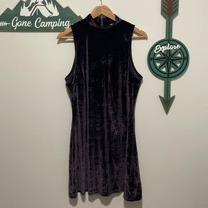 She + Sky NWT Mockneck Purple Velvet Minidress Size L